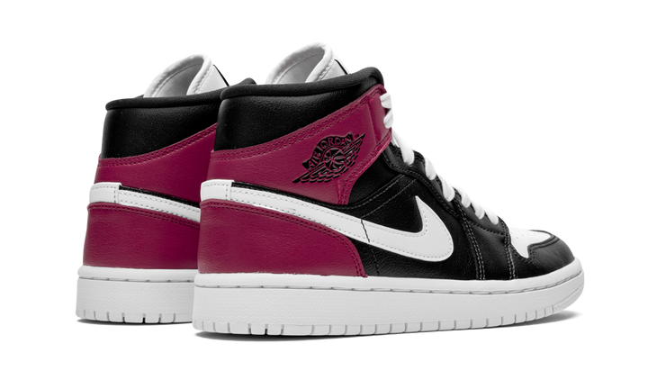 AIR JORDAN 1 MID BLACK NOBLE RED WOMENS
