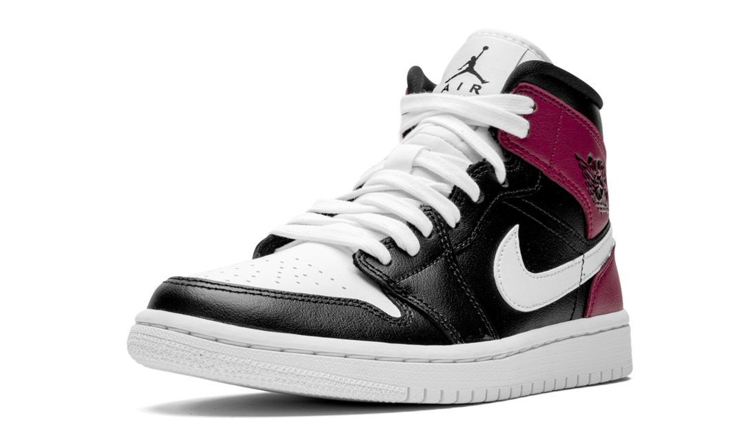 AIR JORDAN 1 MID BLACK NOBLE RED WOMENS