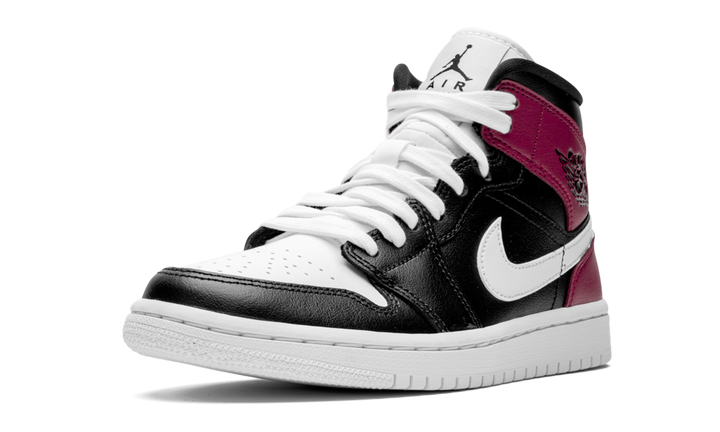 AIR JORDAN 1 MID BLACK NOBLE RED WOMENS
