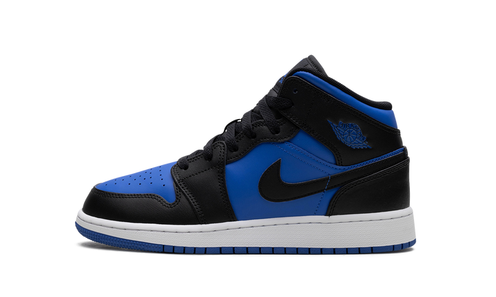 AIR JORDAN 1 MID BLACK ROYAL METALLIC GS