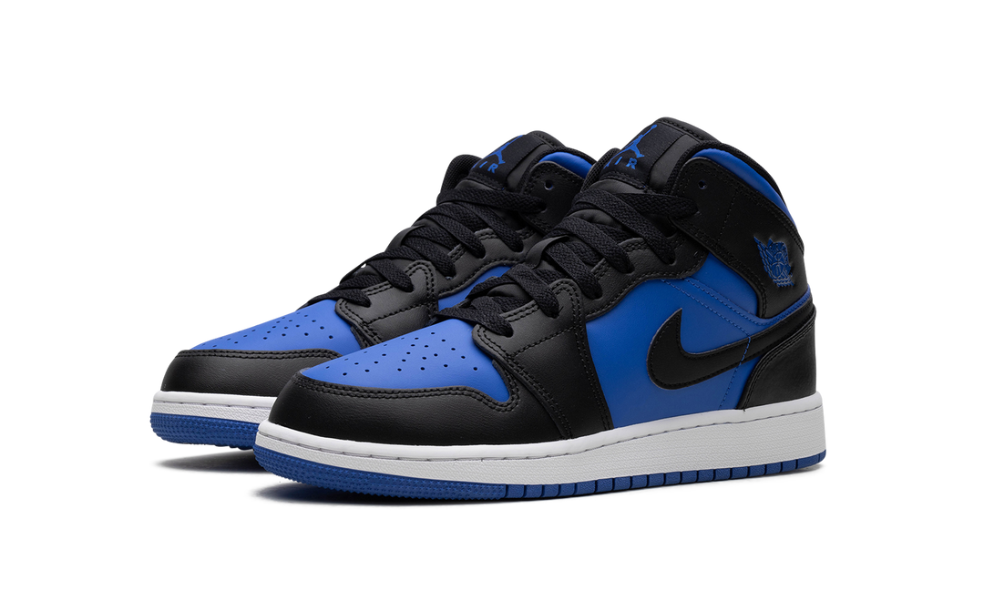 AIR JORDAN 1 MID BLACK ROYAL METALLIC GS