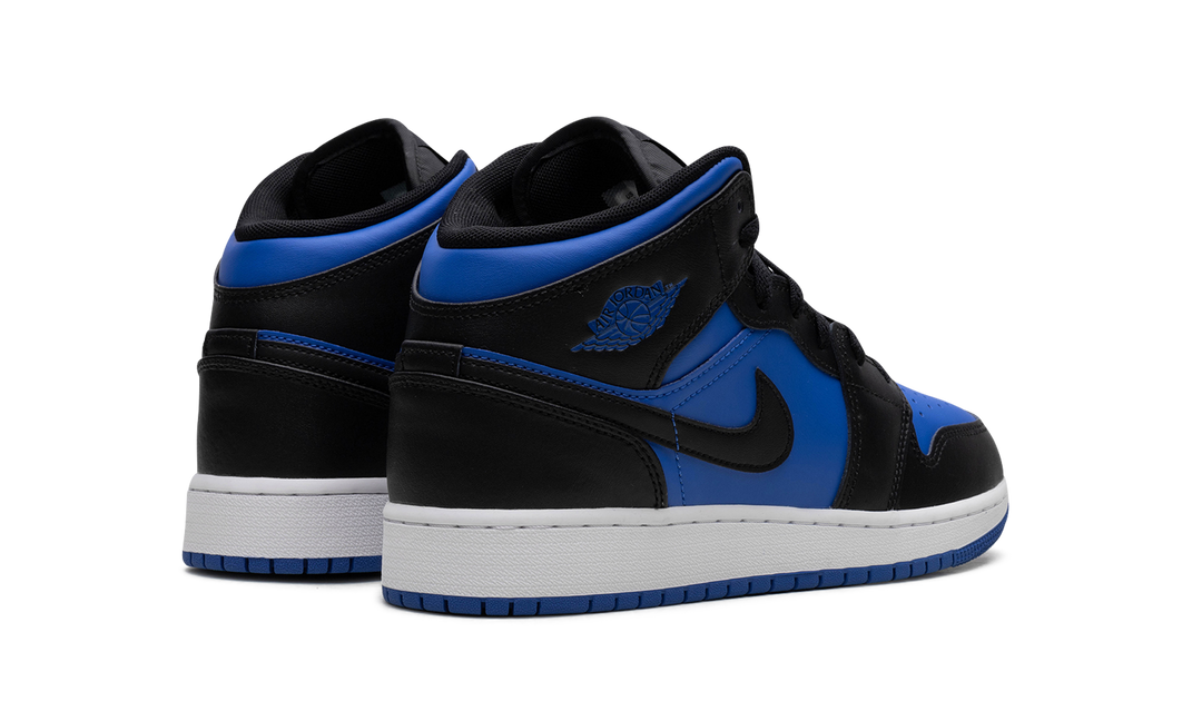 AIR JORDAN 1 MID BLACK ROYAL METALLIC GS