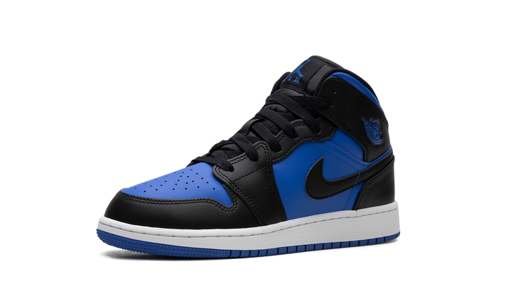 AIR JORDAN 1 MID BLACK ROYAL METALLIC GS