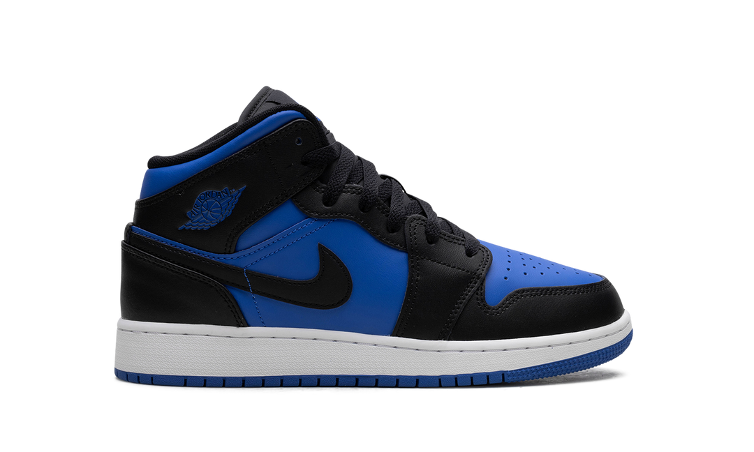 AIR JORDAN 1 MID BLACK ROYAL METALLIC GS