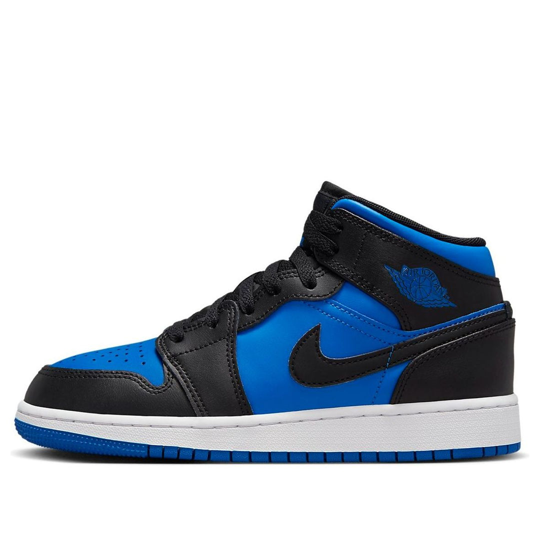 AIR JORDAN 1 MID BLACK ROYAL METALLIC GS