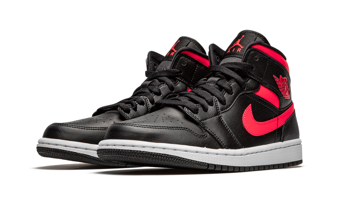 AIR JORDAN 1 MID BLACK SIREN RED WOMENS