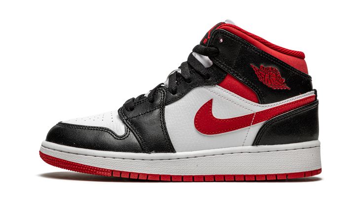 AIR JORDAN 1 MID BLACK WHITE GYM RED GS