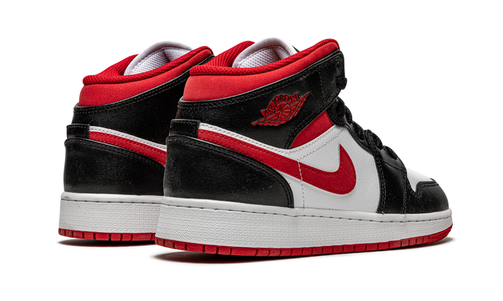 AIR JORDAN 1 MID BLACK WHITE GYM RED GS