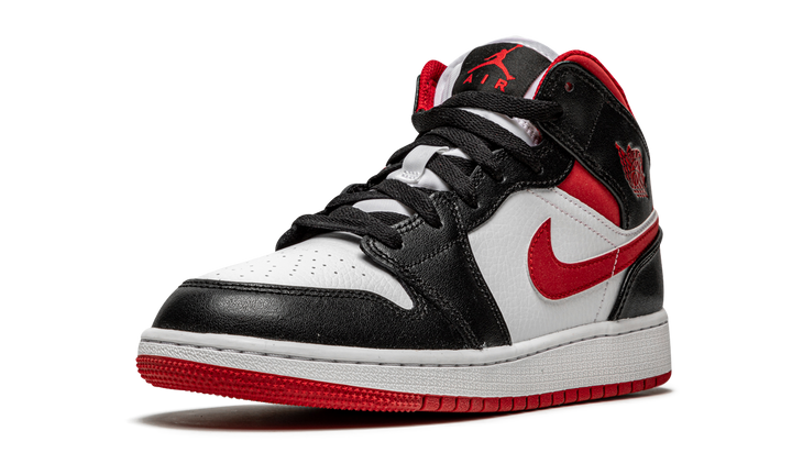 AIR JORDAN 1 MID BLACK WHITE GYM RED GS