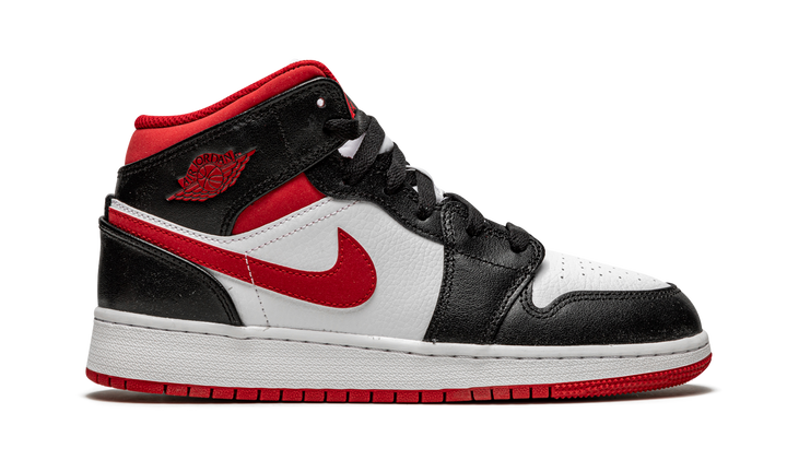 AIR JORDAN 1 MID BLACK WHITE GYM RED GS