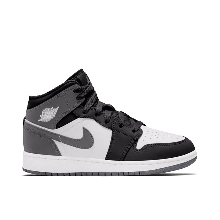 AIR JORDAN 1 MID BLACK WHITE IRON GREY GS