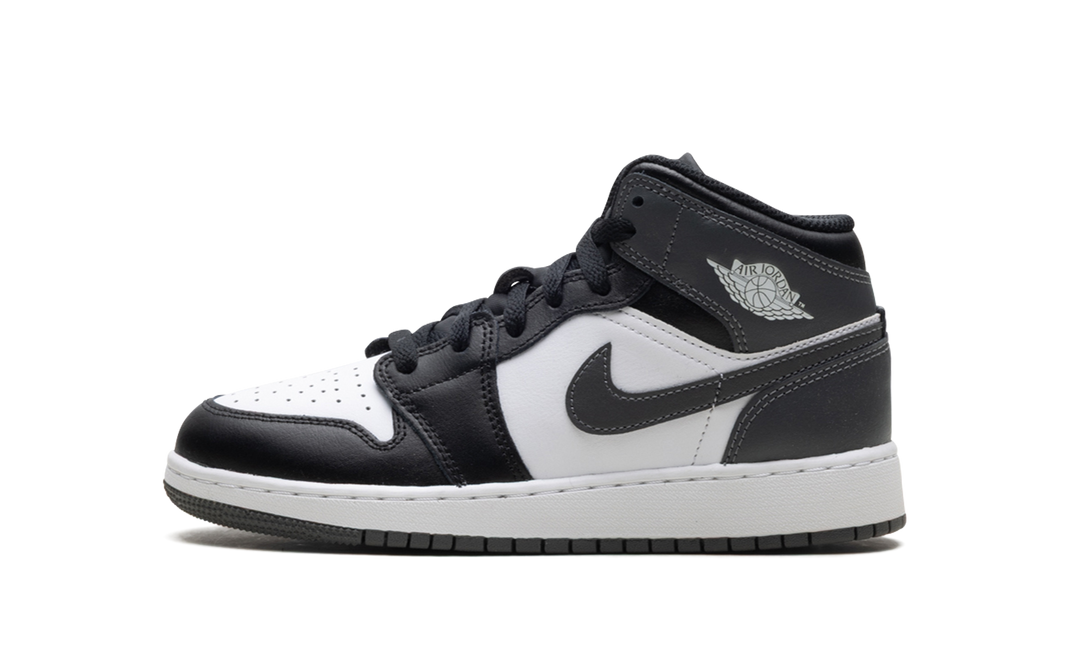 AIR JORDAN 1 MID BLACK WHITE IRON GREY GS