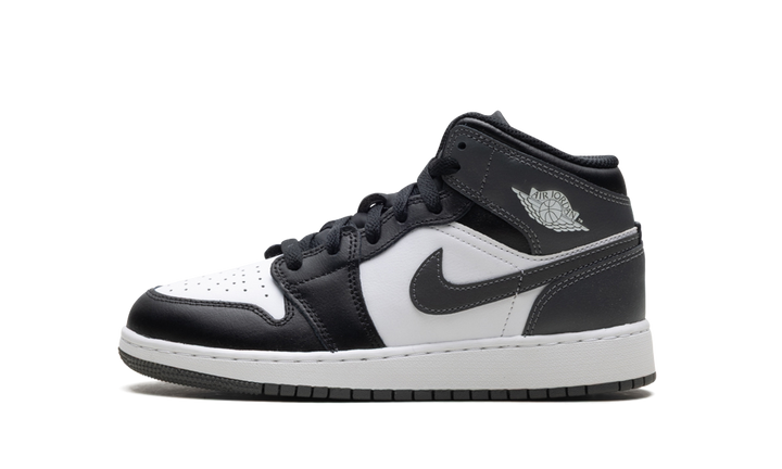 AIR JORDAN 1 MID BLACK WHITE IRON GREY GS