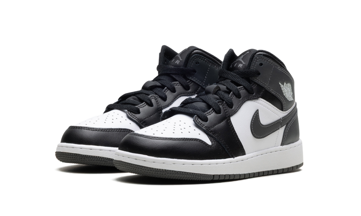 AIR JORDAN 1 MID BLACK WHITE IRON GREY GS