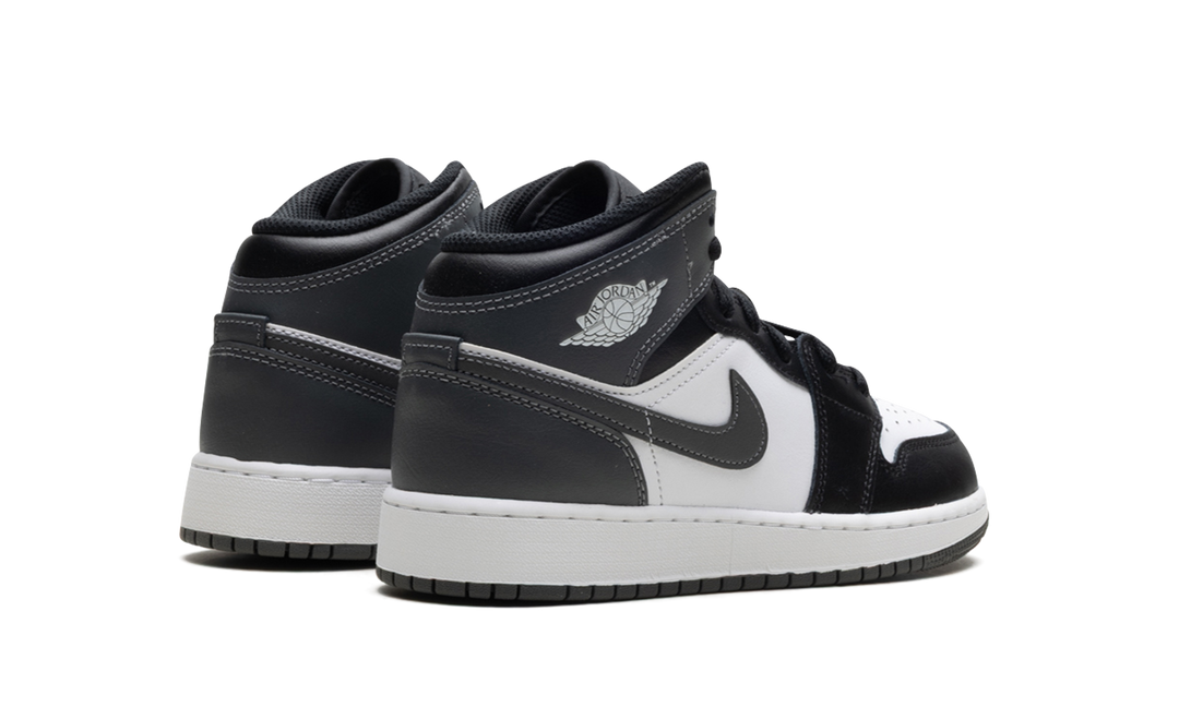 AIR JORDAN 1 MID BLACK WHITE IRON GREY GS