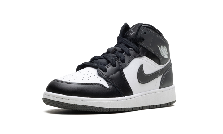 AIR JORDAN 1 MID BLACK WHITE IRON GREY GS