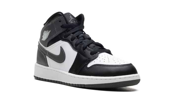 AIR JORDAN 1 MID BLACK WHITE IRON GREY GS