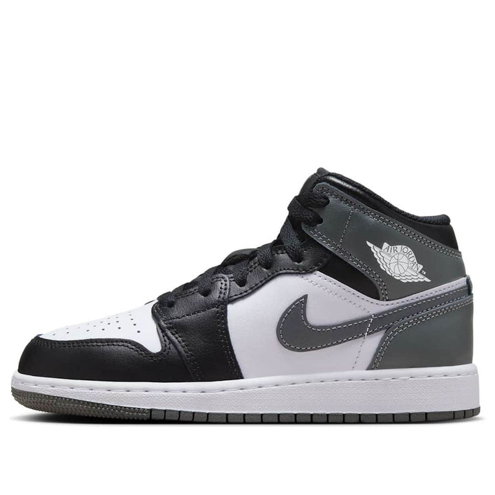 AIR JORDAN 1 MID BLACK WHITE IRON GREY GS