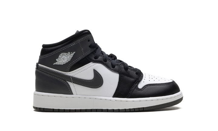 AIR JORDAN 1 MID BLACK WHITE IRON GREY GS