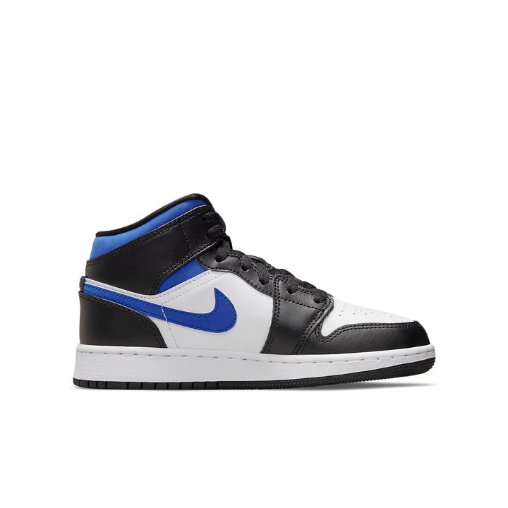 AIR JORDAN 1 MID BLACK WHITE ROYAL GS