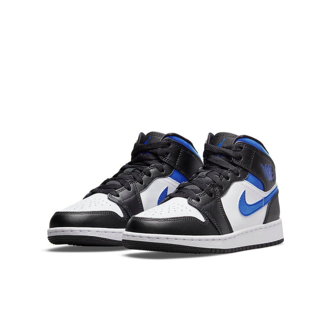 AIR JORDAN 1 MID BLACK WHITE ROYAL GS