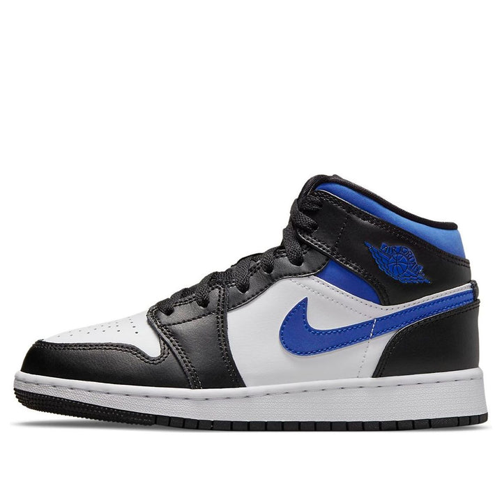 AIR JORDAN 1 MID BLACK WHITE ROYAL GS