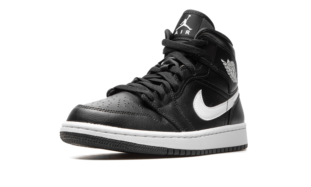 AIR JORDAN 1 MID BLACK WHITE WOMENS