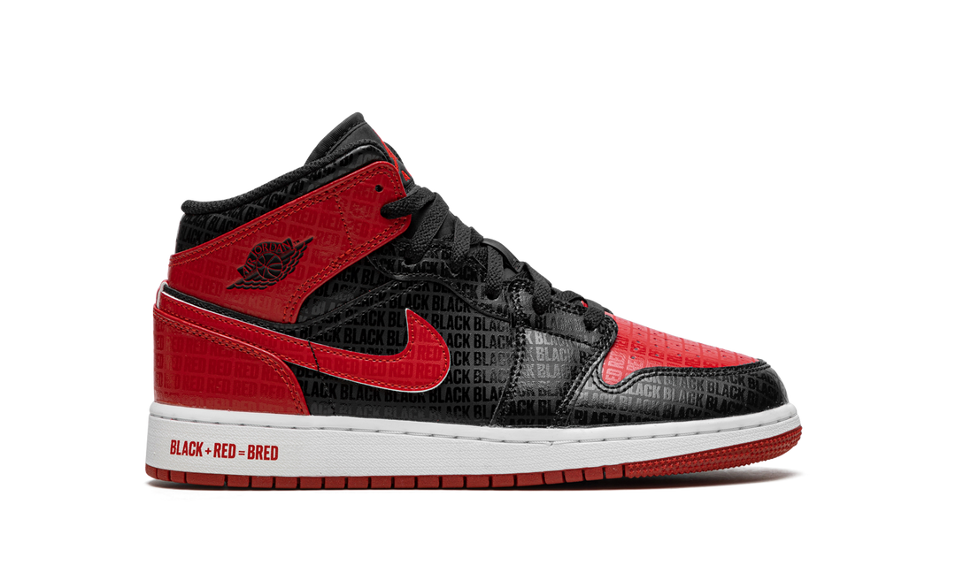 AIR JORDAN 1 MID BRED TEXT GS