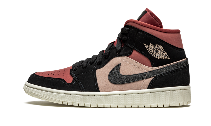AIR JORDAN 1 MID BURGUNDY DUSTY PINK WOMENS