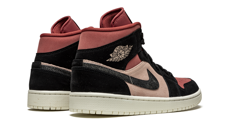 AIR JORDAN 1 MID BURGUNDY DUSTY PINK WOMENS