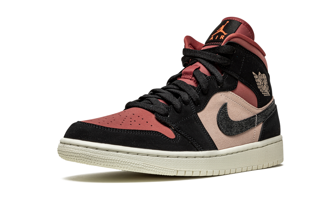AIR JORDAN 1 MID BURGUNDY DUSTY PINK WOMENS