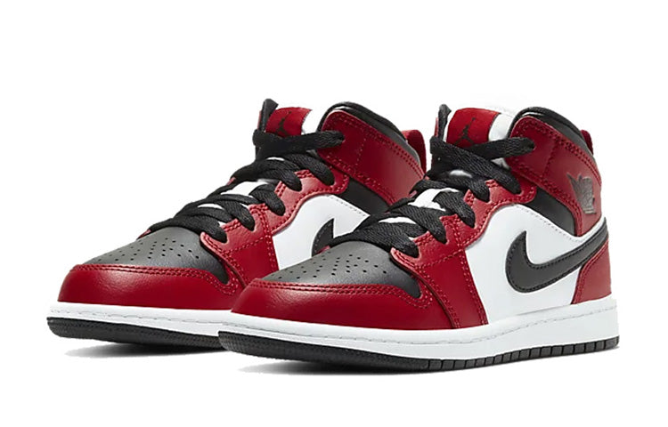 AIR JORDAN 1 MID CHICAGO BLACK TOE PS