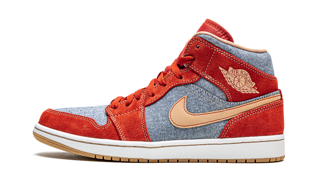 AIR JORDAN 1 MID DENIM RED