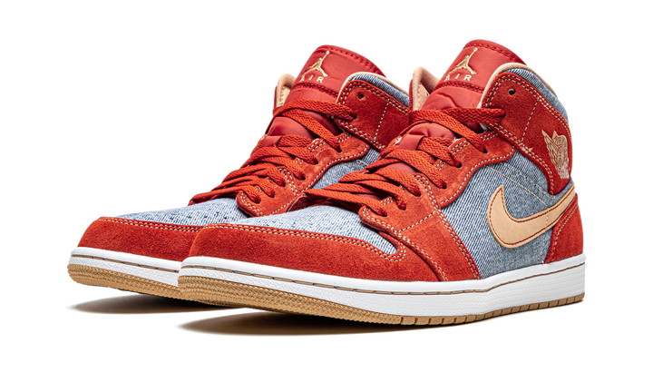 AIR JORDAN 1 MID DENIM RED