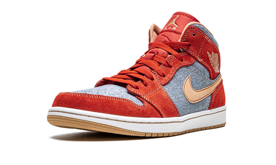 AIR JORDAN 1 MID DENIM RED