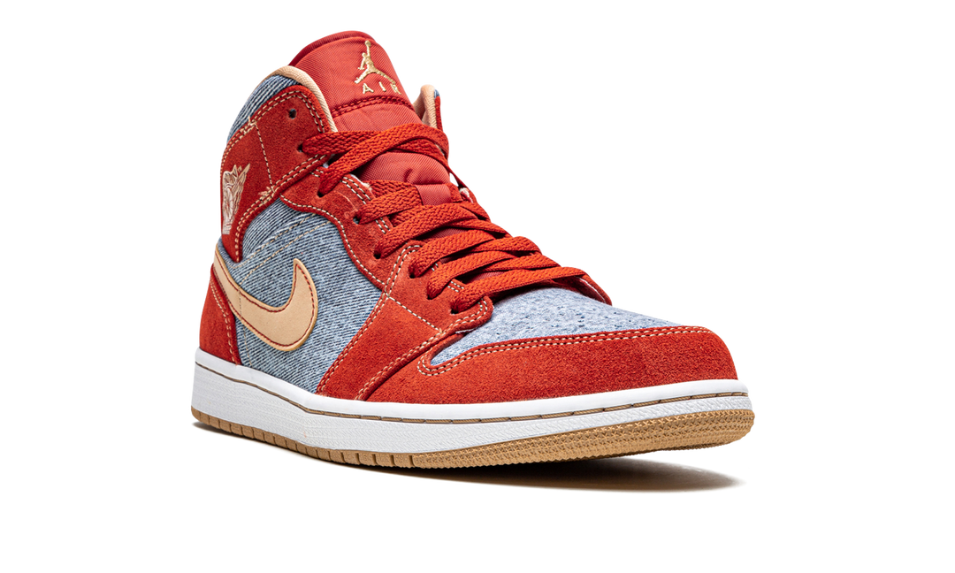 AIR JORDAN 1 MID DENIM RED