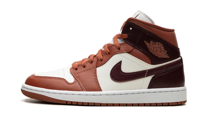 AIR JORDAN 1 MID DUSTY PEACH NIGHT MAROON WOMENS