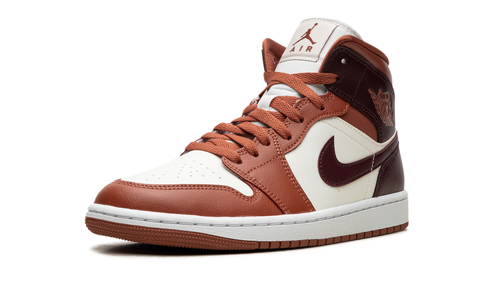 AIR JORDAN 1 MID DUSTY PEACH NIGHT MAROON WOMENS