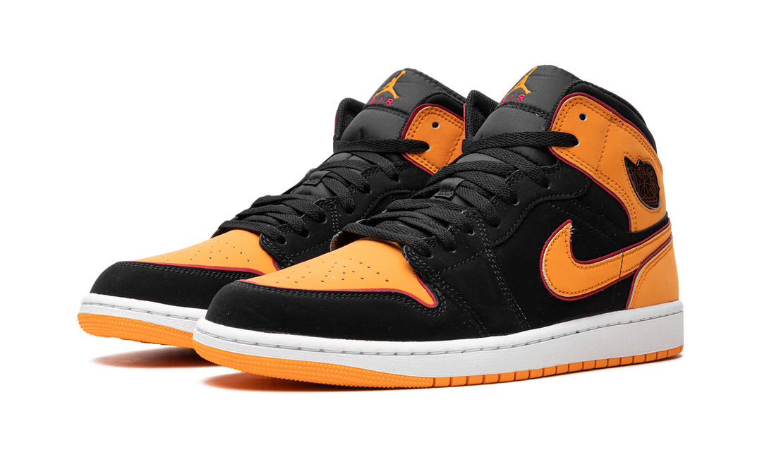 AIR JORDAN 1 MID FAT TONGUES BLACK ORANGE — Stock 