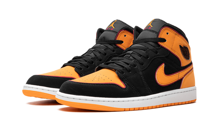 AIR JORDAN 1 MID FAT TONGUES BLACK ORANGE — Stock 