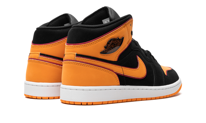 AIR JORDAN 1 MID FAT TONGUES BLACK ORANGE — Stock 
