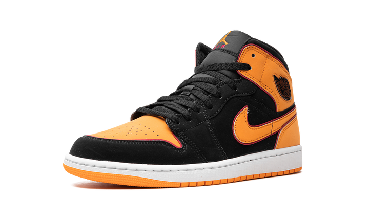 AIR JORDAN 1 MID FAT TONGUES BLACK ORANGE — Stock 