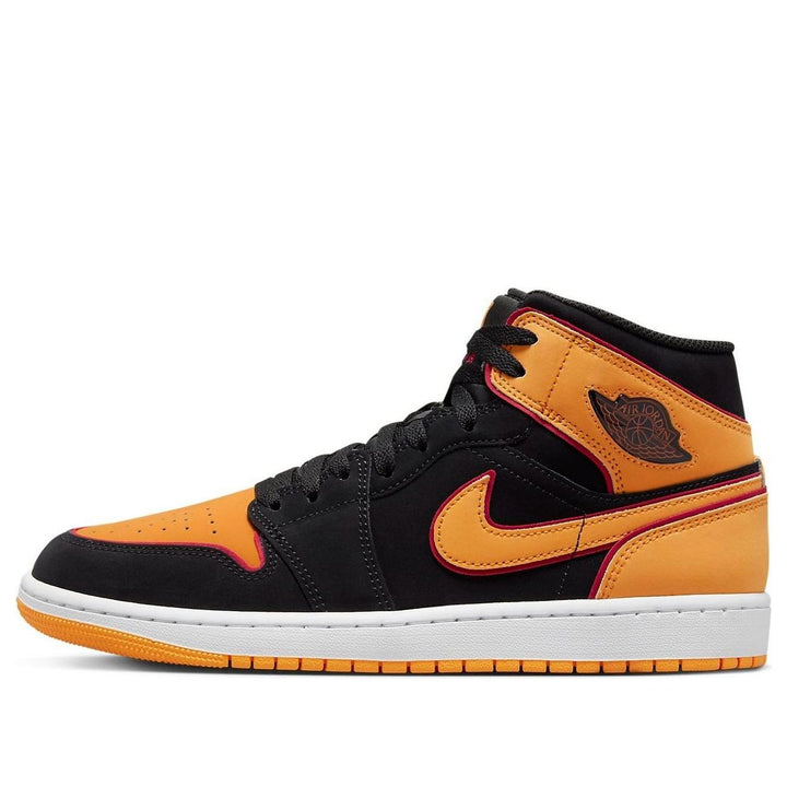 AIR JORDAN 1 MID FAT TONGUES BLACK ORANGE — Stock 