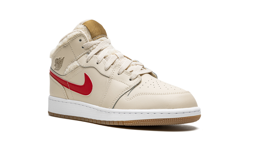 AIR JORDAN 1 MID FLEECE PEARL WHITE GS