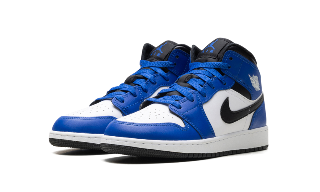 AIR JORDAN 1 MID GAME ROYAL WHITE BLACK GS