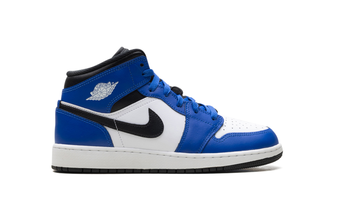 AIR JORDAN 1 MID GAME ROYAL WHITE BLACK GS