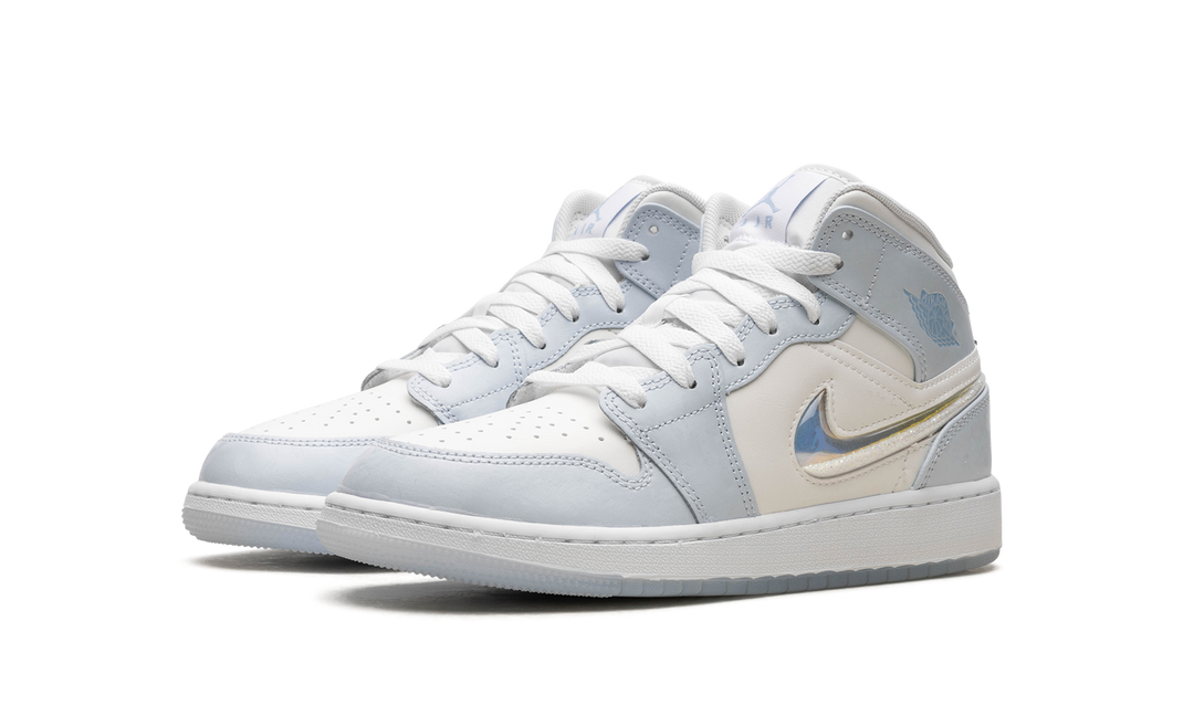 AIR JORDAN 1 MID GLITTER SWOOSH BLUE GS
