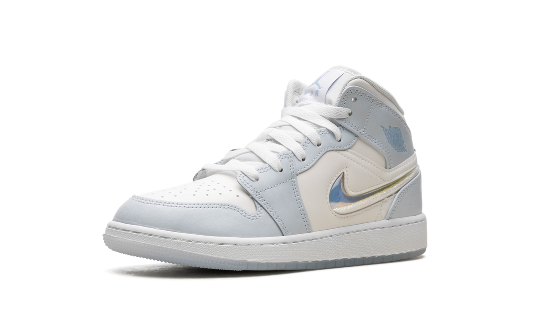 AIR JORDAN 1 MID GLITTER SWOOSH BLUE GS