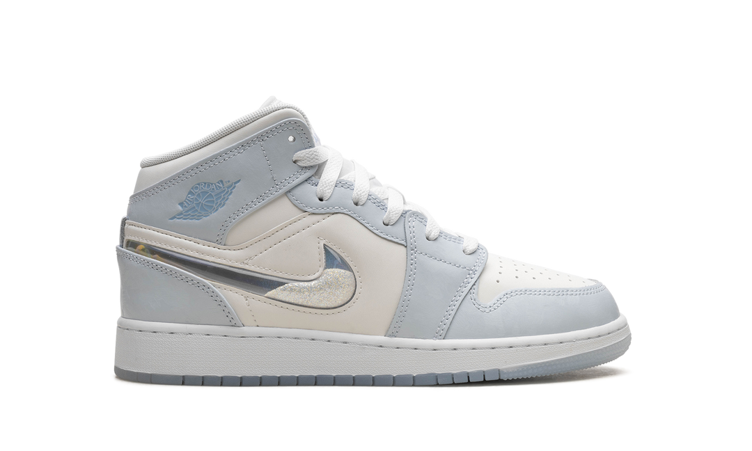 AIR JORDAN 1 MID GLITTER SWOOSH BLUE GS