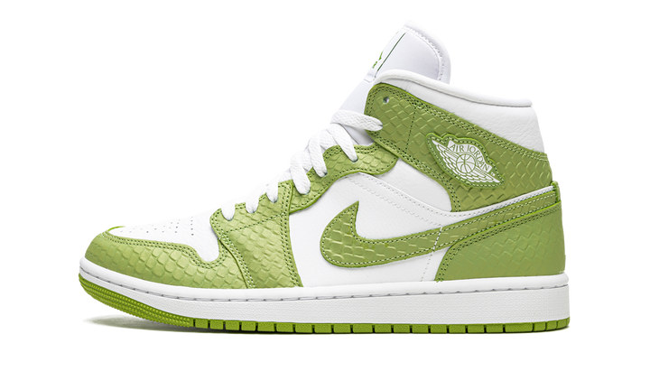 AIR JORDAN 1 MID GREEN PYTHON WOMENS